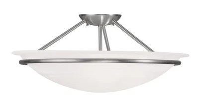 Livex Lighting 4825-91 Newburgh Semi-Flush Mount Brushed Nickel - Image 1 of 4