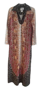 VTG Tori Richard Honolulu Brown/Pink 70’s Floral Retro Hawaii Maxi Dress~8~Mint - Picture 1 of 8