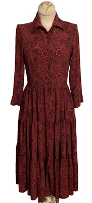 William Morris x H&M Rust Colored Floral Print Button Dress XS/S Size 2 - Image 1 of 4