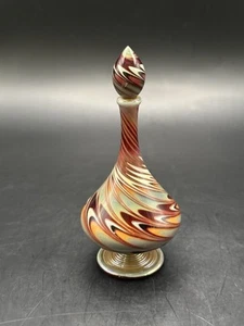 Vintage SELTEN Suellen Fowler Kunst Glas Multi Color Pfauenfeder Parfüm Flasche 5" - Bild 1 von 7
