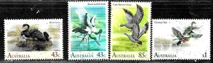 HICK GIRL-USED AUSTRALIA STAMPS SC#1203-06 1991 WATER BIRDS H885 - Picture 1 of 2