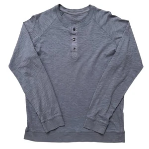 Vince Henley Shirt Mens Size M Long Sleeve Button Slub Cotton Gray - Picture 1 of 5