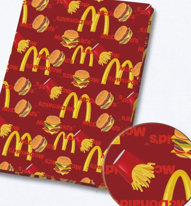 Tecido de algodão McDonalds fast food personagem batatas fritas meia jarda (18” x 55”) 1745 - Imagem 1 de 1
