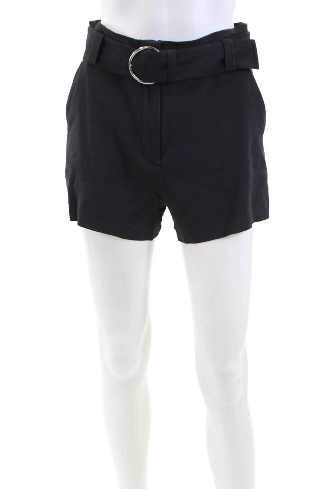 A.L.C. Pantalones cortos de vestir para mujer de tiro medio con cremallera y cinturón negros talla 2 Foto 1 de 4