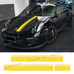 6" Euro Rally Stripes Graphics Decals Stickers For Porsche 911 991 GT3 2011-2019 - Picture 1 of 7