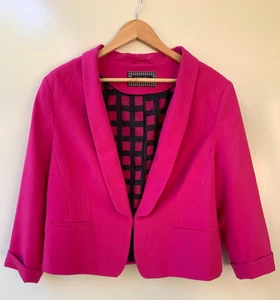 Principles by Ben De Lisi Blazer 20 (US 16) Hot Pink Fushcia Corporate Jacket - Picture 1 of 10