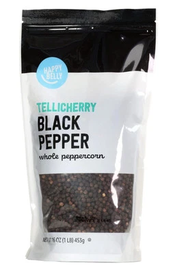 Amazon Brand - Happy Belly Tellicherry Black Pepper Whole Peppercorn, 16 Ounce - Image 1 of 3