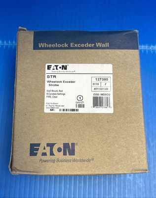 EATON wheelock Exceder strobe STR, wall mount, red 8-candela settings fire clear