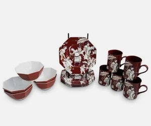 Fitz & Floyd “Ch’ing Court” Octagonal Salad Plates, Bowls and Mugs - 14 Pieces - Picture 1 of 4
