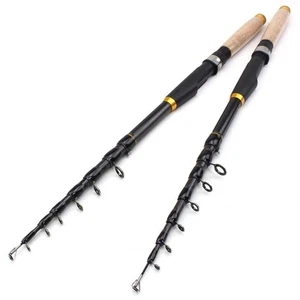 Spinning Fishing Rod 1.8M-3.6M Carbon Fiber Telescopic Pole Fresh Saltwater Rod - Picture 1 of 17