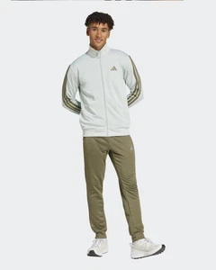  Adidas Basic 3-Stripes FT Full Tracksuit Herren Ganzanzug Khaki Grün  - Bild 1 von 13