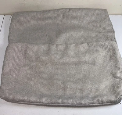 Ethan Allen Custom Fabric Lumbar Pillow Covers Lt Gray Herringbone 24”x 13” 2Pc - Image 1 of 4