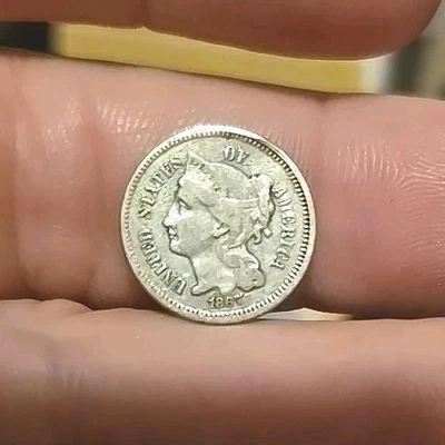 Nickel 3 CENT piece 1867 Silver - Image 1 of 3