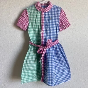 Polo Ralph Lauren Gingham Cotton Poplin Shirtdress Size 6X Out Of Stock  - Picture 1 of 10