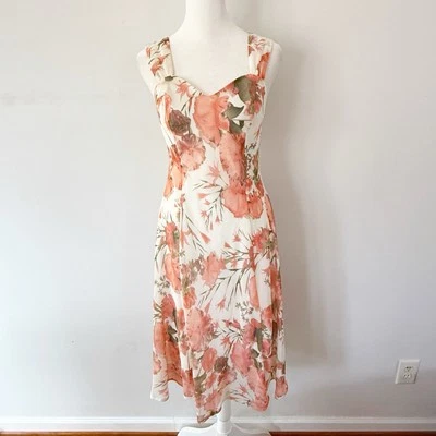 Vestido midi transparente floral vintage para mujer talla 6 Y2K hada Bloomcore fiesta femenina Foto 1 de 4