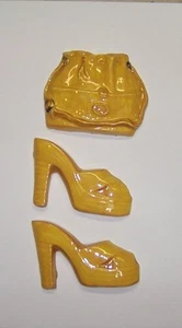 Mosaic Tiles Hand made HIgh Heels girl Purse Set Kiln fired #22goldenyellow - Picture 1 of 2