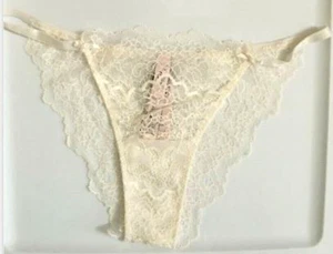 Victorias Secret Dream Angels Coconut White Satin Lace Itsy Style Panties S-XL - Picture 1 of 15