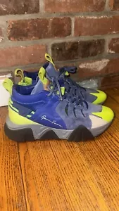 Versace Blue and Green Squalo Hiker Sneakers Size 42.5 - Picture 1 of 5