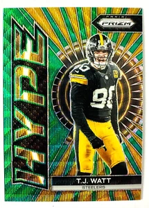 2023 Panini Prizm J.J. Watt GREEN Wave Prizm Card #H-14 Hype Insert Steelers! - Picture 1 of 3
