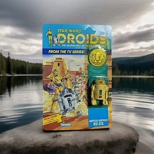 Droides de TV Star Wars 1985 vintage R2-D2 Kenner juguete versión EE. UU. sin perforar con moneda - Imagen 1 de 23