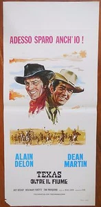 locandina playbill TEXAS OLTRE IL FIUME Michael Gordon ALAIN DELON CINEMA WESTER - Picture 1 of 1