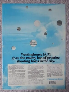 1982-1983 PUB WESTINGHOUSE DEFENSE ECM ASPJ JAMMER ALQ-131 POD NAVY AIR FORCE AD - Picture 1 of 2