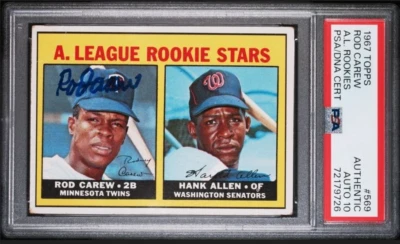 1967 Topps Rod Carew Signed Rookie Baseball Card PSA/DNA 10 Certified Auto HOF - Image 1 of 4