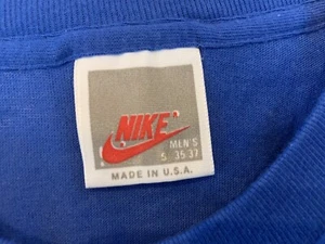 Vtg Nike T Shirt 1980’s Made in USA Single Stitch Blue Sz S NWOT NOS - Picture 1 of 8