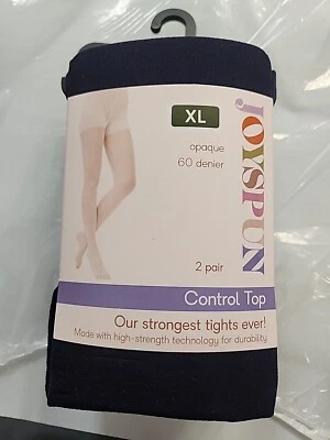 Top de control de mallas opacas Joyspun para mujer, paquete de 2, talla XL, negro/azul marino Foto 1 de 4