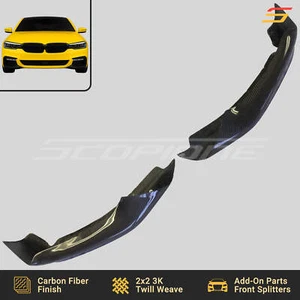 Divisores de parachoques delanteros de carbono Scopione para BMW 17-20 serie 5 G30 G38 | M-Sport - Imagen 1 de 6