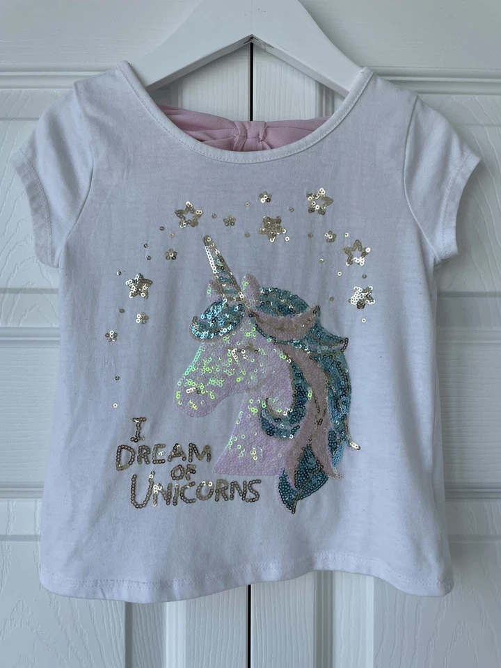 Cynthia Rowley girls sparkle shirt I Dream Of Unicorns Summer Spring Sz 5/6 Deal - Image 1 of 3