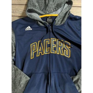 Indiana Pacers Adidas Erwachsene Medium Hoodie-Jacke mit durchgehendem Reißverschluss marineblau grau Climacool - Bild 1 von 7