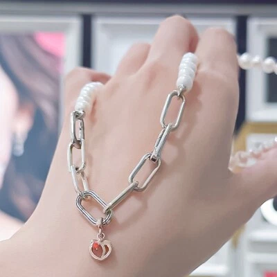 Nuevo Auténtico Collar de Perlas Redondas ME de Plata de Ley 925 Foto 1 de 4