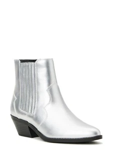 No Boundaries Womens Booties Size 6 Bling Western Zipper Silver Memory Foam - Picture 1 of 4