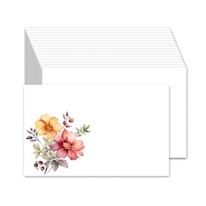 50 Lindas Tarjetas Índice 4"x 6", Cartulina, Lindas Tarjetas de Nota en Blanco - Flor Simple - Imagen 1 de 2
