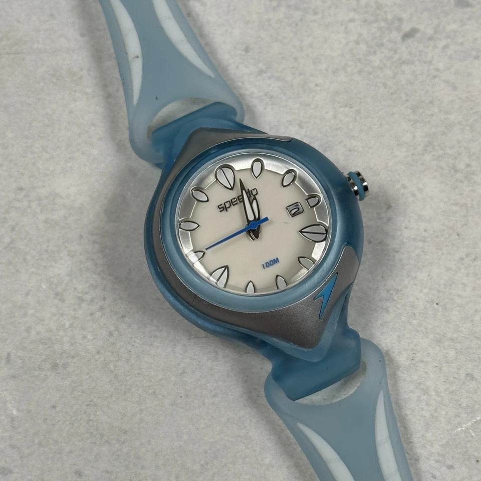 Speedo Watch Womens 34mm Round Date Blue Sport Casual Water Resist New Battery - Image 1 of 4