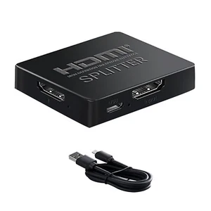 HDMI 4 Way Splitter Duplicator 1x4 Hub 1 in 4 out 3D 4K x 2K Ultra HD HDCP 1.4 - Photo 1/12