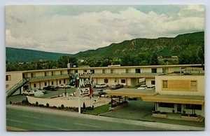 Cartolina Durango, Colorado LA PLATA MOTEL AAA Automobili piscina catena montuosa - Foto 1 di 2