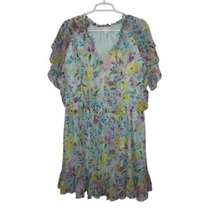 Lauren Conrad NWT Floral V-Neck Ruffle Dress Spring Summer Boho Chic Size XXL - Picture 1 of 9