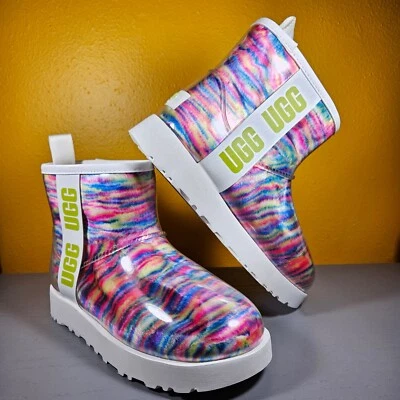 Ugg Classic Clear Mini Pixelate Waterproof Boots Women's Size 5 Multicolor - Image 1 of 4