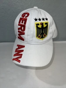 Bundesadler Águila Escudo ALEMANIA Bordado Blanco Gorra Correa Ajustable - Imagen 1 de 6