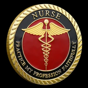 Europa Schutzengel Nurse Vergoldete Medaille - Farbig - Seltene - Bild 1 von 7