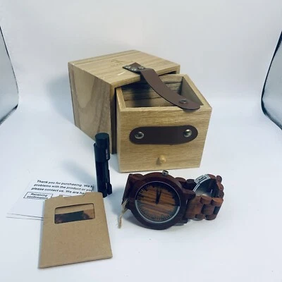 Reloj BOBO BIRD Madera Natural Unisex Ajustable con Cajón de Madera Nuevo Foto 1 de 4