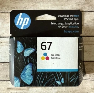 HP 67 Tri-Color Ink Cartridge New, Sealed Exp 05/2026 HP Deskjet & Envy Printers - Picture 1 of 6