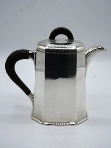 RARE CAFETIERE EN ARGENT MASSIF POINCON MINERVE 1 ER TITRE ART DECO - Picture 1 of 8