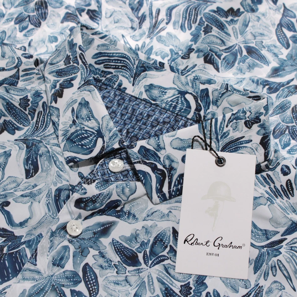 Robert Graham NWT Occasio Casual Button Down Shirt Size M Classic Blue / White - Image 1 of 4