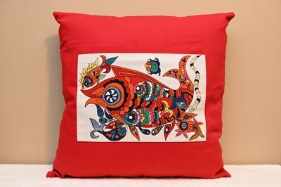 Par de 2 fundas de almohada de lujo de 18"x18" caprichosas auspiciosas asiáticas Foto 1 de 3