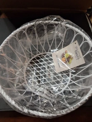 NUEVO CON ETIQUETAS GOURMET BASICS BY MIKASA CUERDA CESTA DE FRUTAS, 10 pulgadas, Blanco Foto 1 de 4