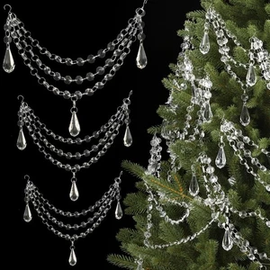 12 Stck. 3-lagige Kristall Girlande für Weihnachtsbaum 20 Zoll 16 Zoll 12 Zoll 3-lagig Acryl... - Bild 1 von 9