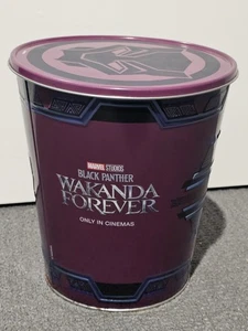 Hoyts - Collectable Popcorn Tin With Lid Black Panther Wakanda Forever Marvel - Imagen 1 de 5